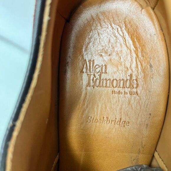 Allen Edmonds Shoes Men's Size 9 Brown Stockbridge Lace Up Oxfords Split Toe - Picture 8 of 11